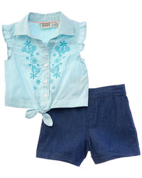 Scotch & Soda 2Pc Top & Denim Short Set