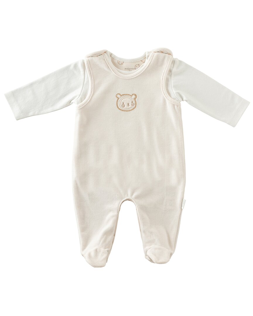 Andywawa Bear Graphic Overall Babygrow