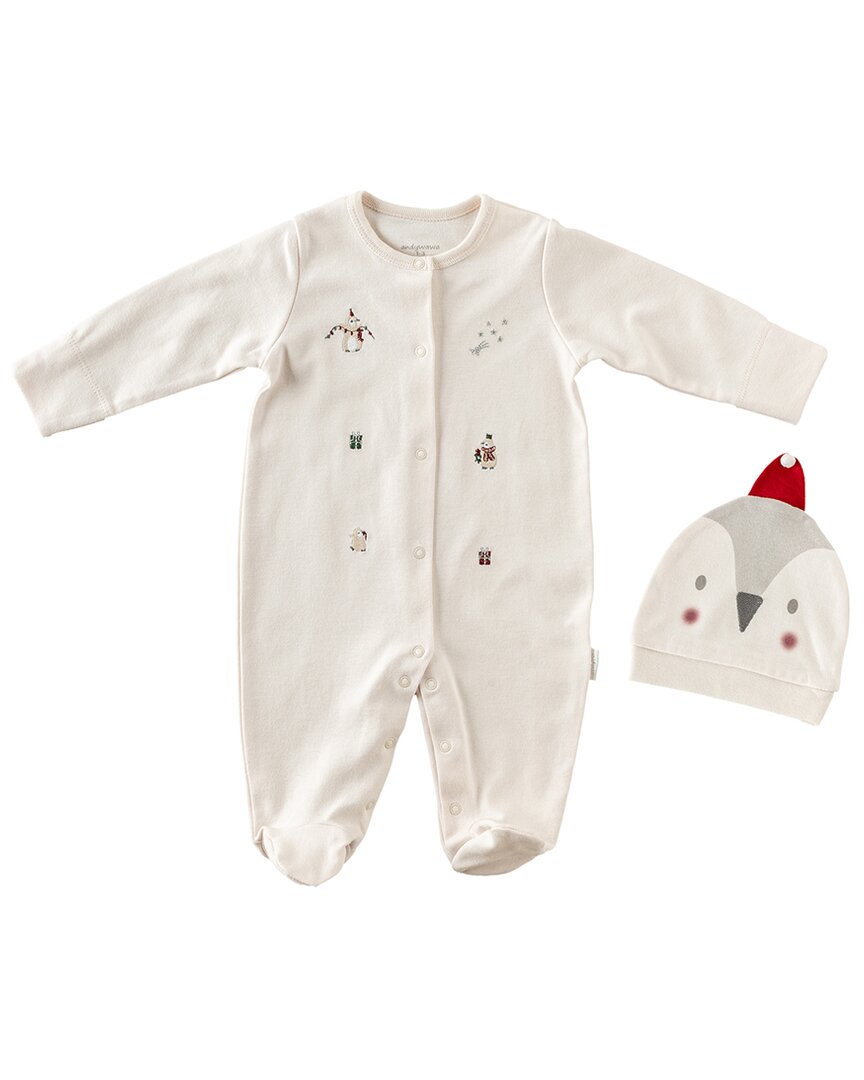 Andywawa Penguin Print Babygrow & Hat Set