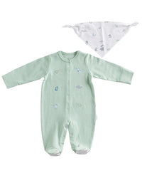 Andywawa Dinosaur Print Babygrow & Bib Set