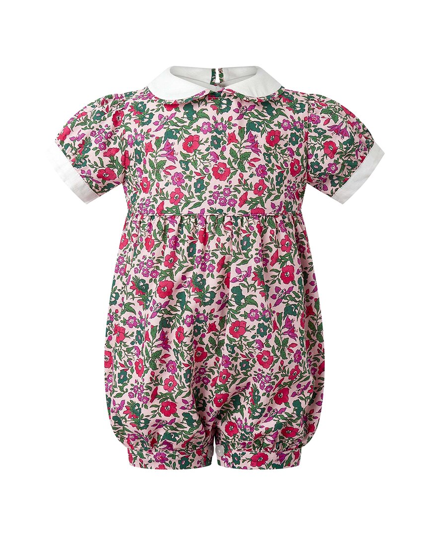 Rachel Riley Floral Button-Front Babysuit