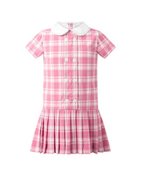 Rachel Riley Pink Check Dropped Waist Dress