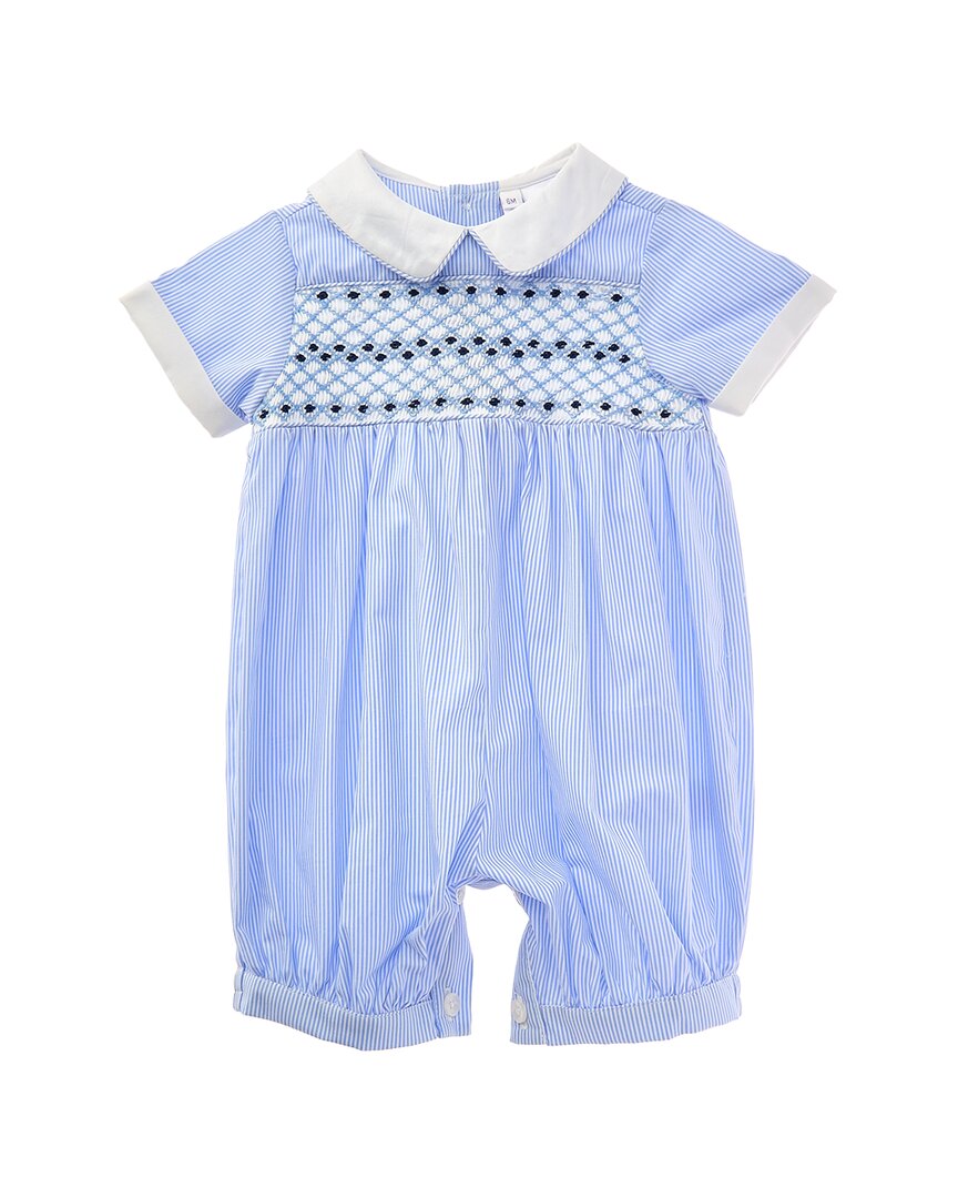 Rachel Riley Rachel Riley Striped Smocked Babysuit