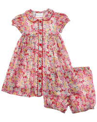 Rachel Riley Rachel Riley 2Pc Ditsy Garden Button-Front Dress & Bloomer