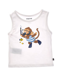 Mayoral White Scuba Graphic Tank Top