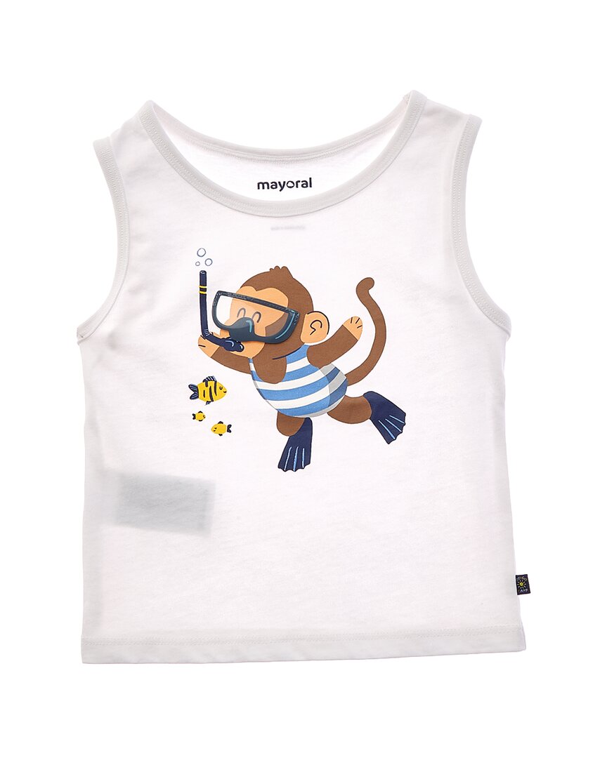 Mayoral White Scuba Graphic Tank Top