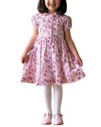 Rachel Riley Rachel Riley Light Pink Floral Button-Front Dress