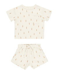 Quincy Mae Boxy Pocket T-Shirt & Short Set