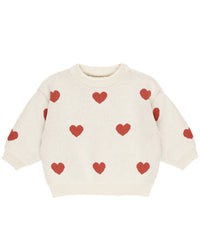 Quincy Mae Heart Knit Sweater