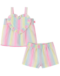 Billieblush 2Pc Stripe Hearts Short Set