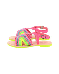 Billieblush Color Block Crochet Leather Sandal