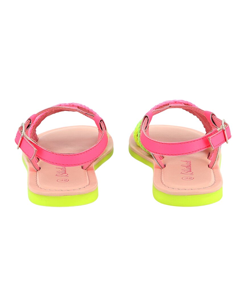 Billieblush Color Block Crochet Leather Sandal