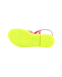 Billieblush Color Block Crochet Leather Sandal
