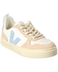 Veja Small V-10 Chromefree Leather Sneaker
