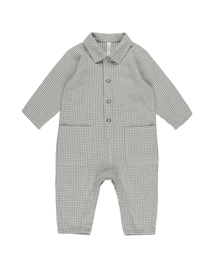 Rylee + Cru Collective Collared Baby Linen-Blend Jumpsuit