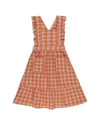 Rylee + Cru Collective Ruffle Linen-Blend Pinafore Dress