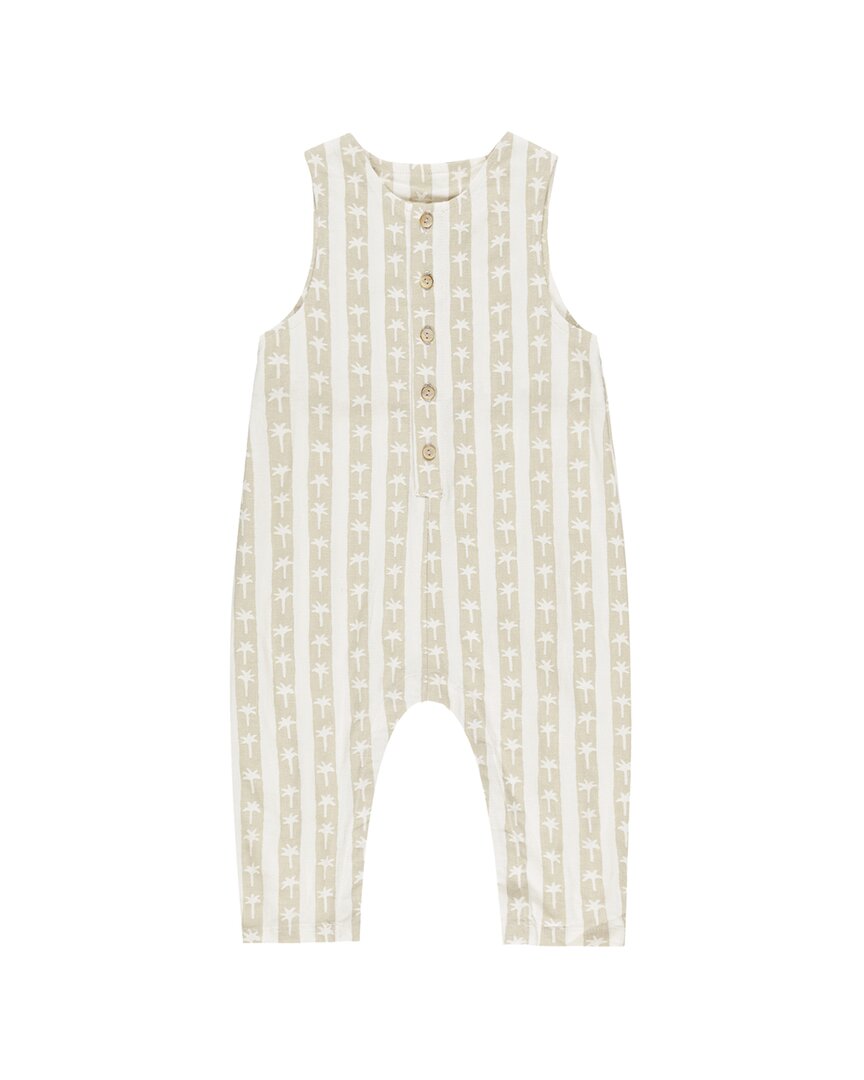 Rylee + Cru Collective Button Linen-Blend Jumpsuit