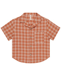 Rylee + Cru Collective Lapel Collared Linen-Blend Shirt