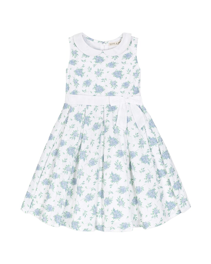 Hope & Henry Perter Pan Pleated Skirt Linen-Blend Dress