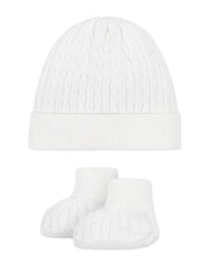 Hope & Henry Cable Stitch Beanie And Bootie