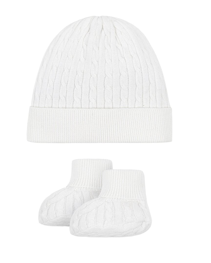Hope & Henry Cable Stitch Beanie And Bootie
