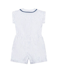 Hope & Henry Collared Button Front Linen-Blend Romper