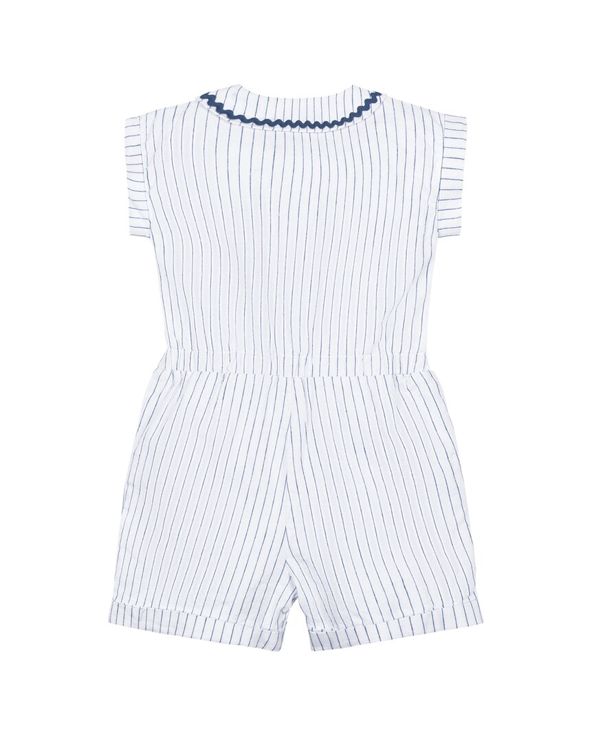 Hope & Henry Collared Button Front Linen-Blend Romper