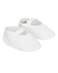 Hope & Henry Button Front Linen-Blend Slipper Bootie
