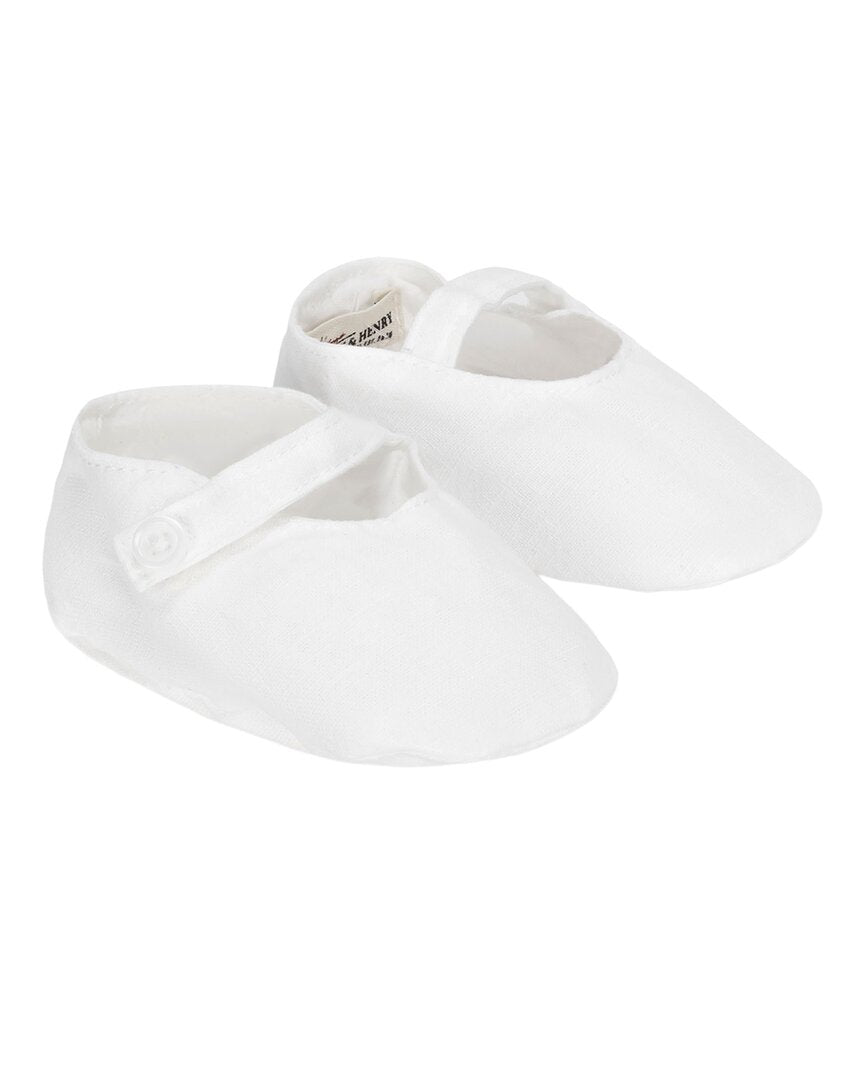 Hope & Henry Button Front Linen-Blend Slipper Bootie