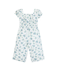 Hope & Henry Puff Sleeve Smock Waist Linen-Blend Jumpsuit