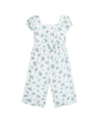 Hope & Henry Puff Sleeve Smock Waist Linen-Blend Jumpsuit