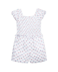 Hope & Henry Puff Sleeve Smocked Romper