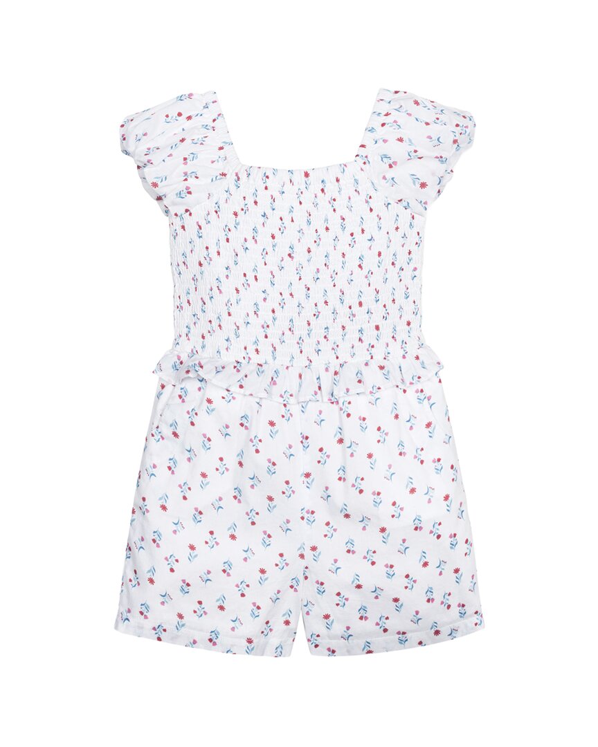 Hope & Henry Puff Sleeve Smocked Romper