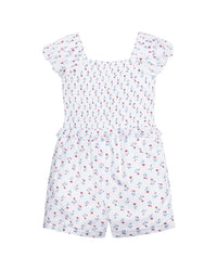 Hope & Henry Puff Sleeve Smocked Romper