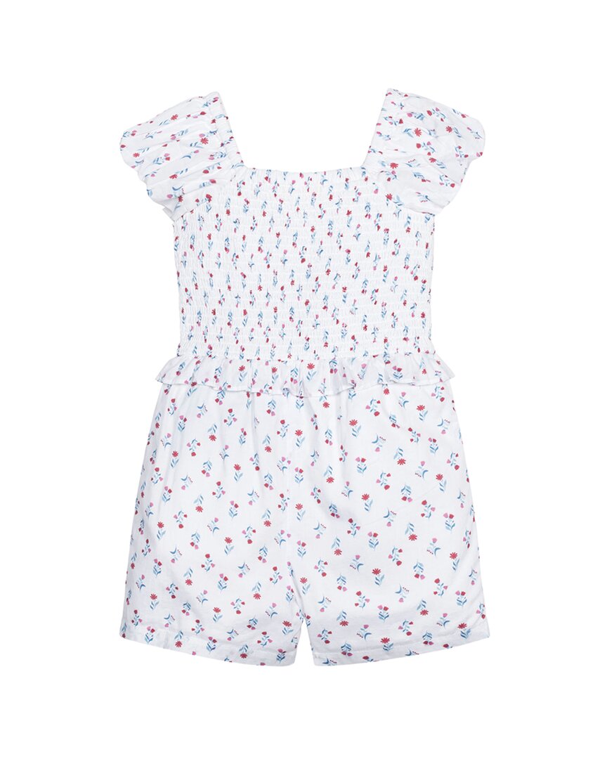 Hope & Henry Puff Sleeve Smocked Romper