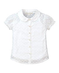 Hope & Henry Swiss Dot Peter Pan Collar Shirt