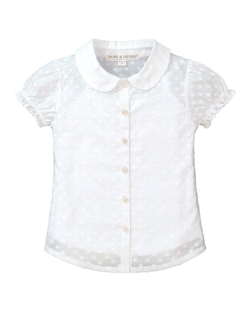 Hope & Henry Swiss Dot Peter Pan Collar Shirt