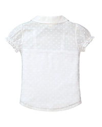 Hope & Henry Swiss Dot Peter Pan Collar Shirt