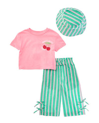 Freestyle 3Pc Cherry Good Seersucker Capri Set