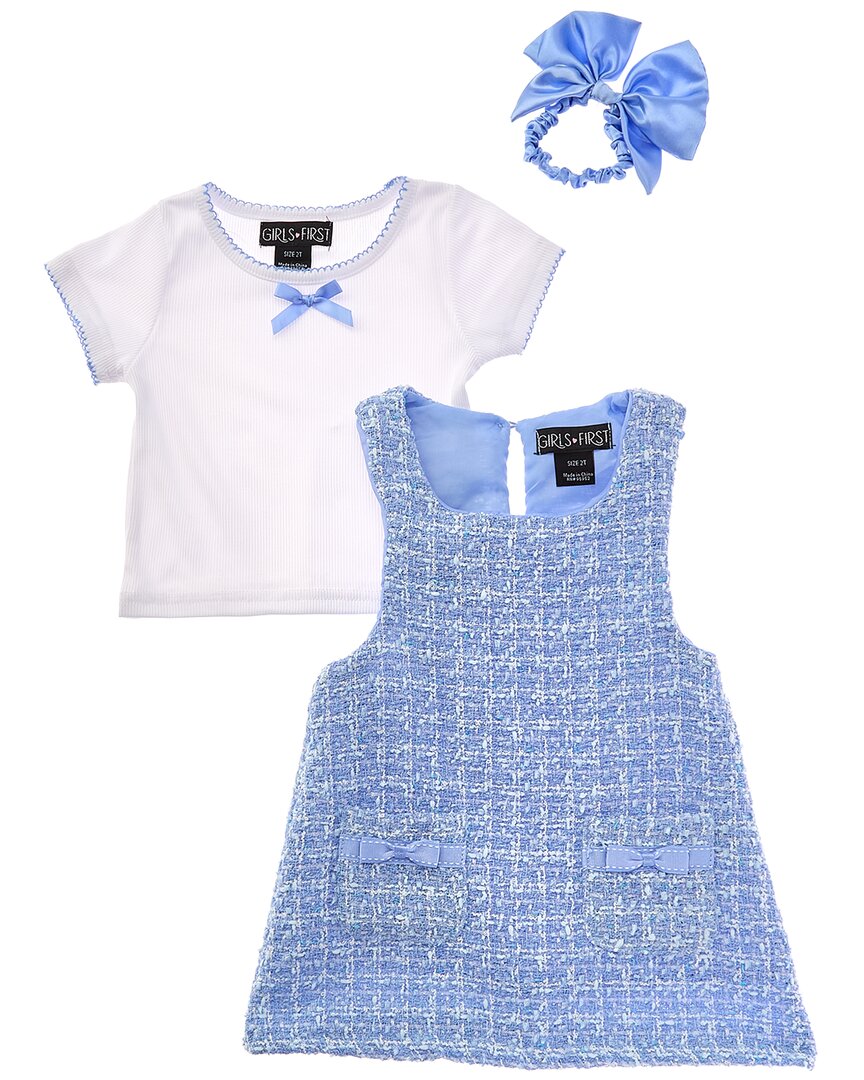 Freestyle 3Pc Baby Blue Boucle Dress Set