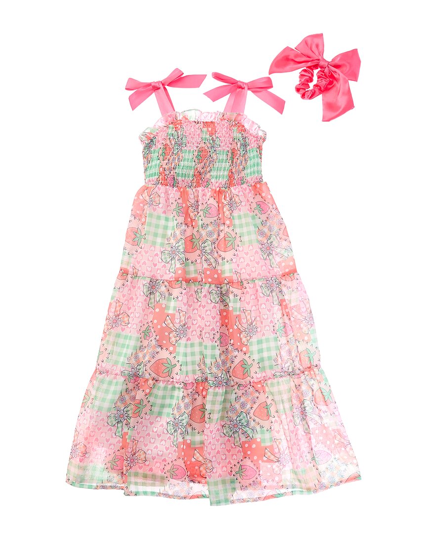 Freestyle Strawberry Field Chiffon Maxi Dress & Bow Scrunchie