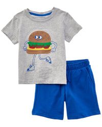 Freestyle 2Pc Happy Burger T-Shirt & Short Set