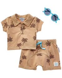 Quiltex Surf's Up 2Pc Polo Shirt & Short Set