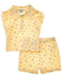 Quiltex 2Pc Flowers Polo Shirt & Short Set