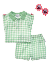 Quiltex 2Pc Tennis Polo Shirt & Short Set
