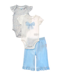 Quiltex 3Pc Bows Top & Turn Me Around Pant Set