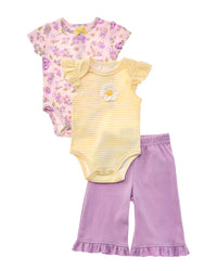 Quiltex 3Pc Floral Top & Turn Me Around Pant Set