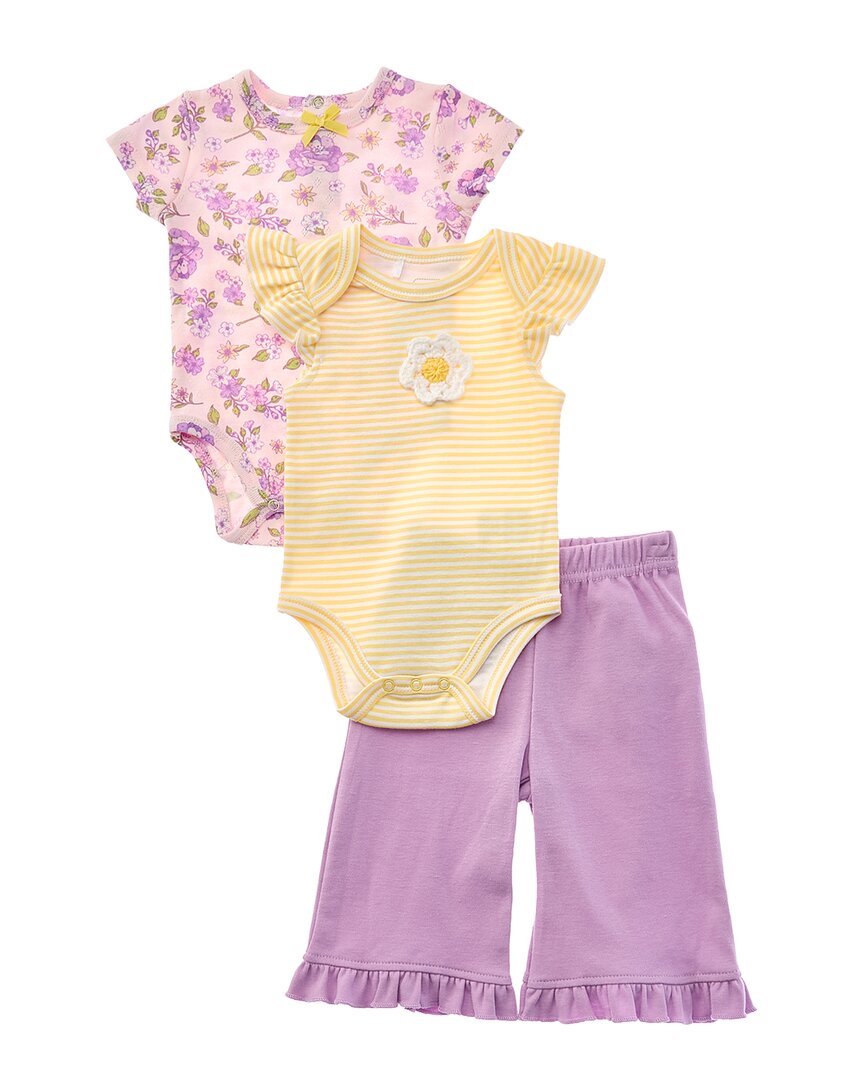 Quiltex 3Pc Floral Top & Turn Me Around Pant Set