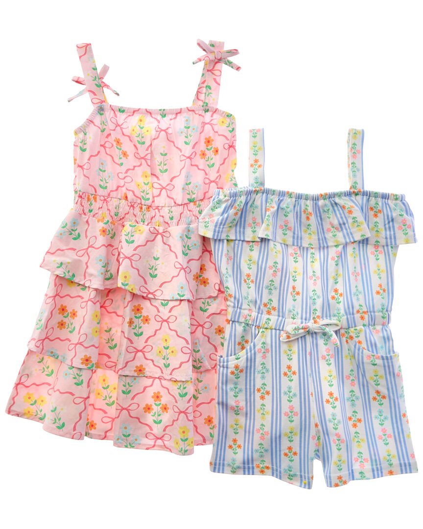 Freestyle 2Pk Country Coquette Woven Dress & Knit Romper Set