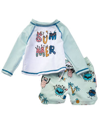 Sovereign Code 2Pc Rashguard Top & Disruptor Swim Trunk Set
